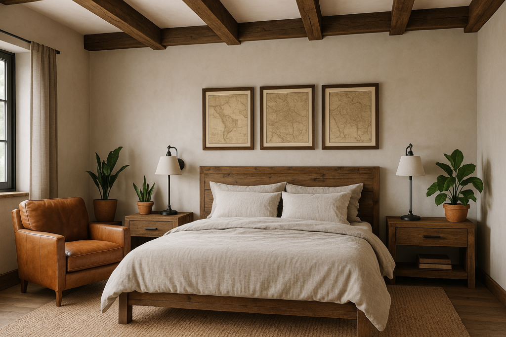 20250703_1650_Modern Rustic Bedroom_simple_compose_01jz8c476ne4ysmeedde08bnj3